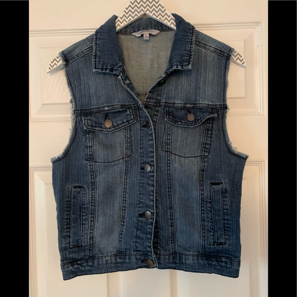 Blue denim vest